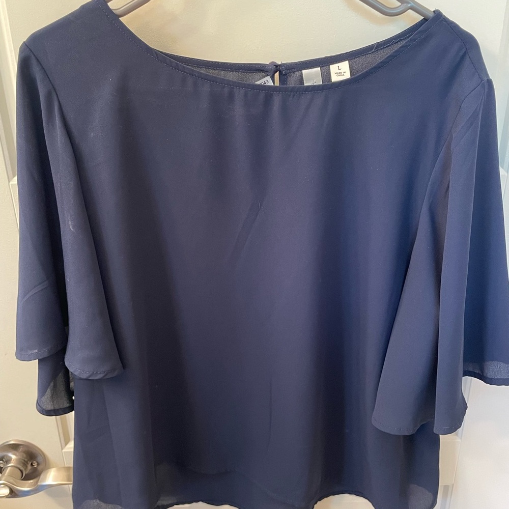 Tacera Navy Blue Women's Blouse